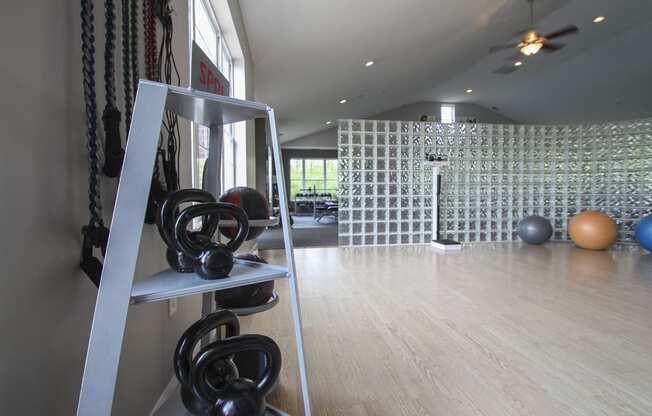 This is a photo of the 24-hour fitness center at Place Apartments in Washington Township, OH