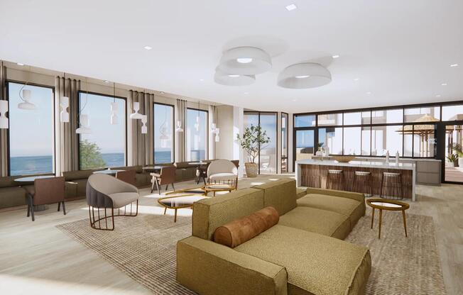 Take in stunning ocean views from the comfort of the indoors, right beside the pool deck.