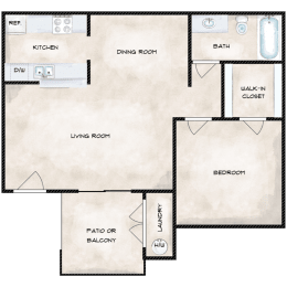 1 bed, 1 bath, 659 sqft, $1,070