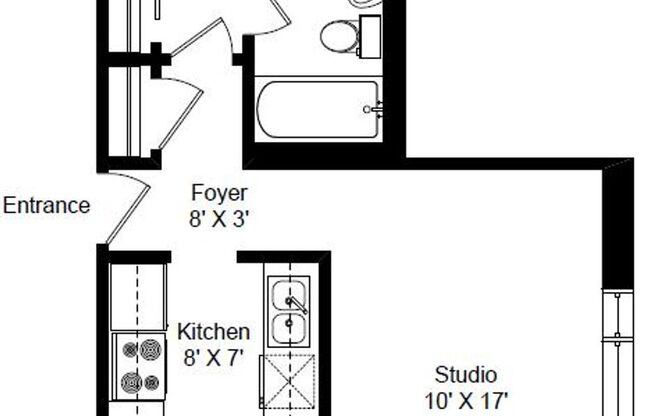 Studio, 1 bath, 525 sqft, $1,625, Unit 531-519