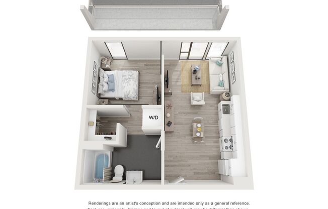 1 bed, 1 bath, 479 sqft, $1,610, Unit 307