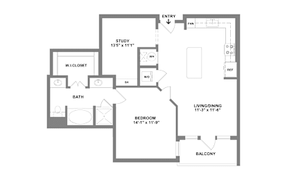 1 bed, 1 bath, 849 sqft, $1,897