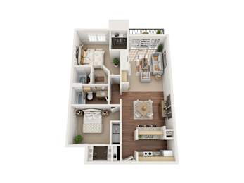 2 beds, 2 baths, 1,094 sqft, $1,495