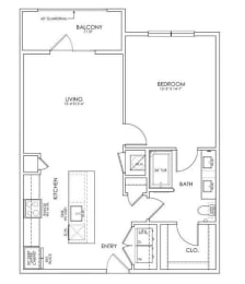 1 bed, 1 bath, 816 sqft, $1,384
