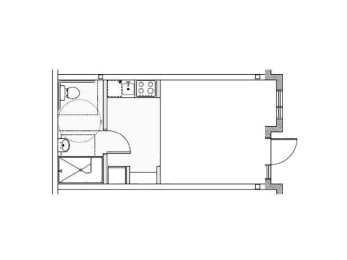Studio, 1 bath, 330 sqft, $1,114
