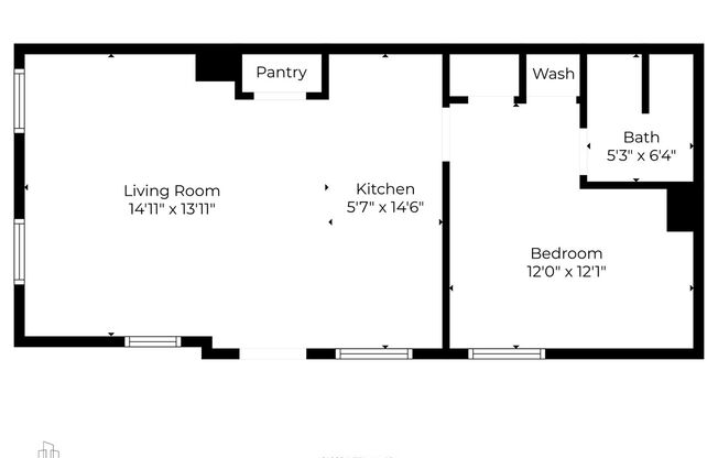 1 bed, 1 bath, 570 sqft, $1,095, Unit Unit 1