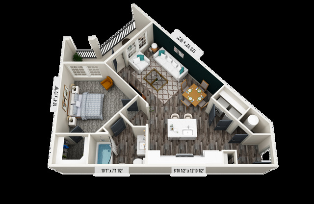 1 bed, 1 bath, 759 sqft, $1,607