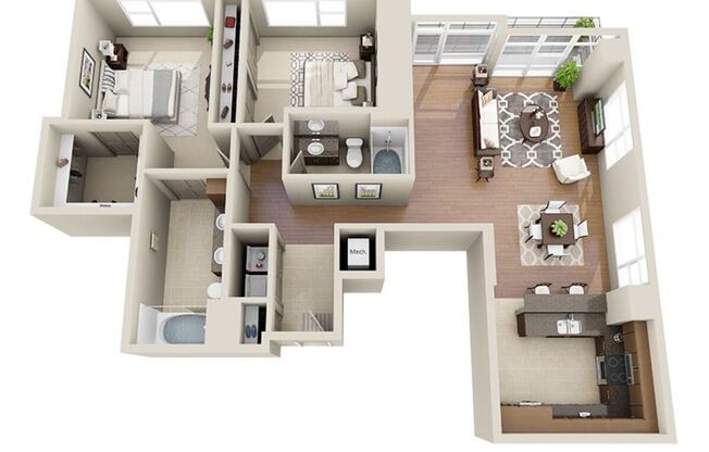 2 beds, 2 baths, 1,555 sqft, $5,462