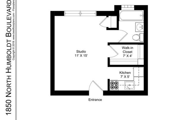 Studio, 1 bath, 317 sqft, $1,250, Unit 309