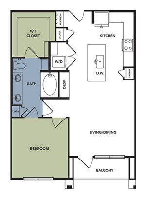 1 bed, 1 bath, 849 sqft, $1,269