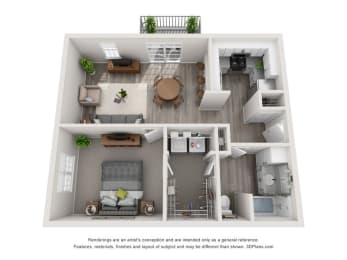 1 bed, 1 bath, 710 sqft, $1,196