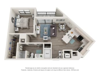 1 bed, 1 bath, 758 sqft, $1,641