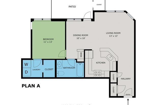 1 bed, 1 bath, 720 sqft, $1,775