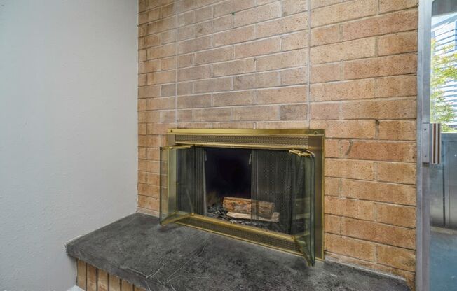 Brick fireplace