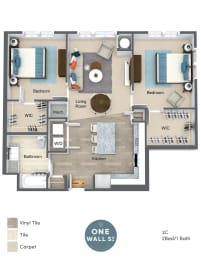 2 beds, 1 bath, 962 sqft, $2,923