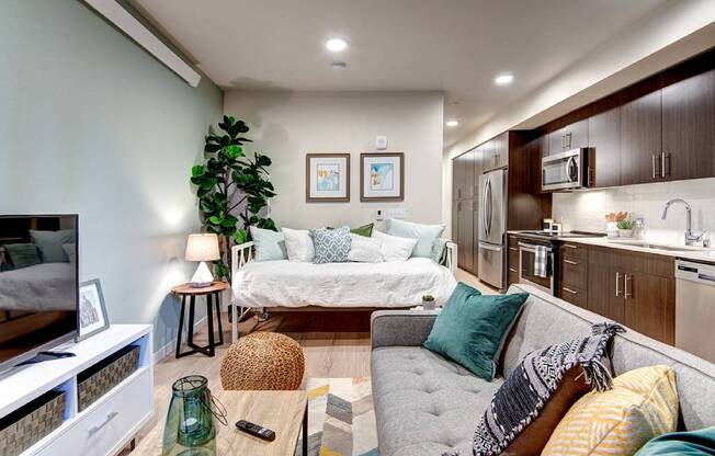 Living And Kitchen Area at Metro Line Flats, Seattle