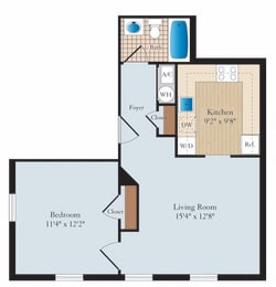 1 bed, 1 bath, 448 sqft, $1,790