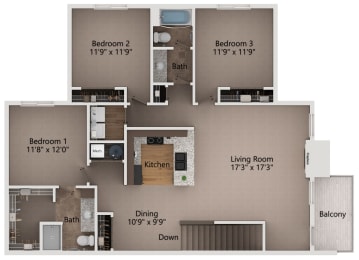 3 beds, 2 baths, 1,418 sqft, $2,510