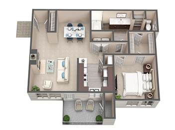 1 bed, 1 bath, 855 sqft, $1,366