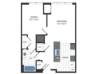 1 bed, 1 bath, 704 sqft, $1,656