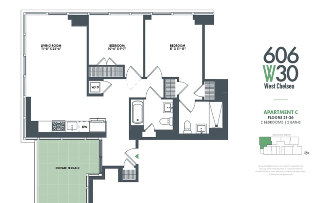 2 beds, 2 baths, $9,350, Unit 25C