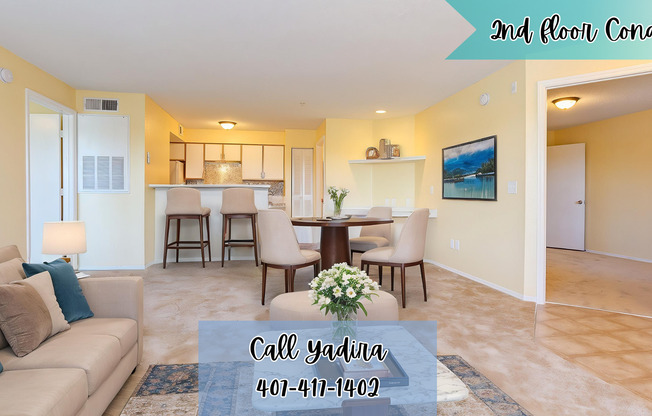 Beautiful second floor unit with 2 bedrooms and 2 baths in the heart of Kissimmee