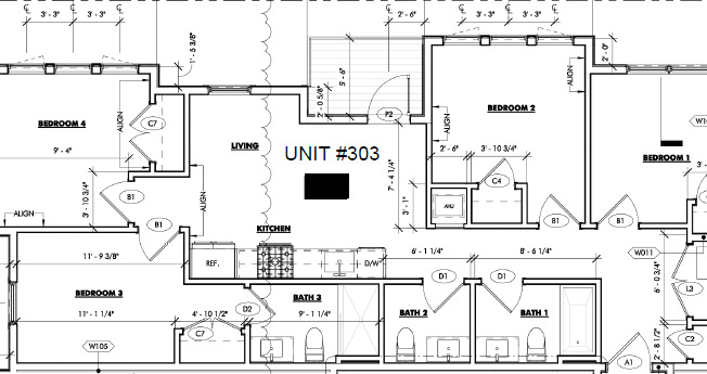 4 beds, 2.5 baths, 1,356 sqft, $6,250, Unit 303