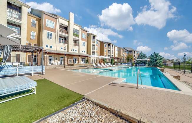 our apartments offer a swimming pool in front of the building