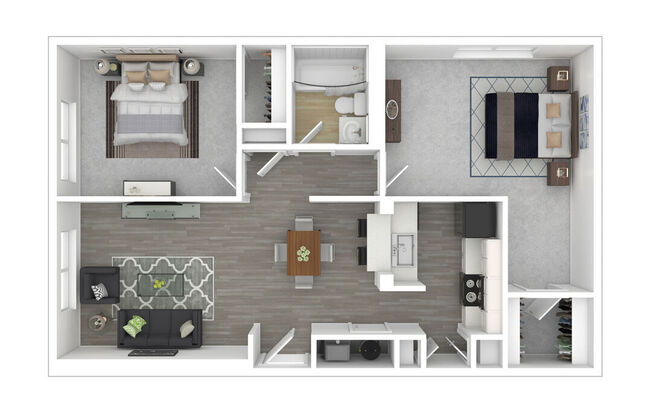 2 beds, 1 bath, 840 sqft, $1,217