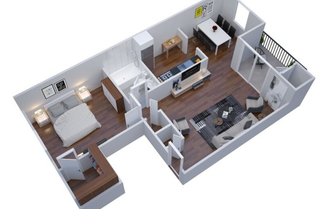 1 bed, 1 bath, 624 sqft, $1,025, Unit M5703A (1X1S)