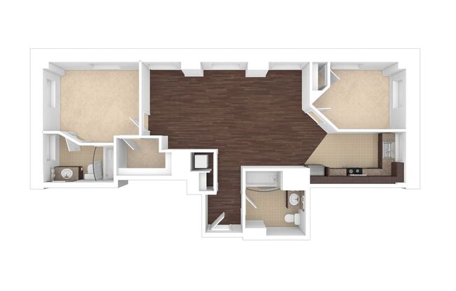 2 beds, 2 baths, 916 sqft, $3,565, Unit M-1102