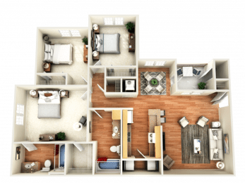 3 beds, 2 baths, 1,182 sqft, $1,524