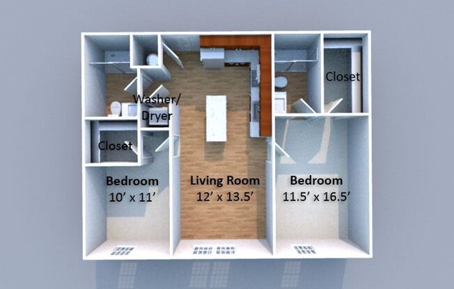 2 beds, 2 baths, 926 sqft, $1,550