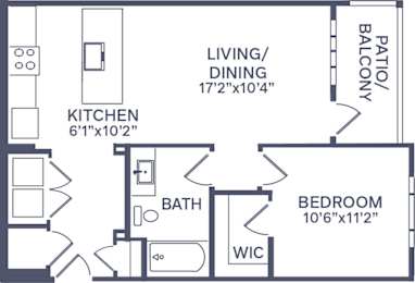 1 bed, 1 bath, 689 sqft, $1,705
