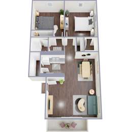 2 beds, 1 bath, 818 sqft, $1,379