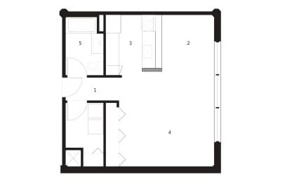 Studio, 1 bath, 565 sqft, $1,095