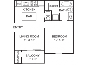 1 bed, 1 bath, 550 sqft, $1,176