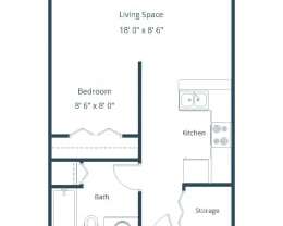 Studio, 1 bath, 474 sqft, $650