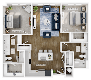 2 beds, 2 baths, 1,160 sqft, $1,859