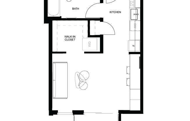 Studio, 1 bath, 447 sqft, $1,275, Unit 515