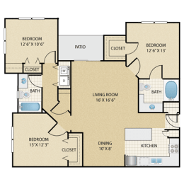 3 beds, 2 baths, 1,276 sqft, $2,215