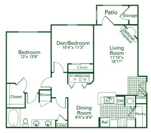2 beds, 1 bath, 1,046 sqft, $1,335