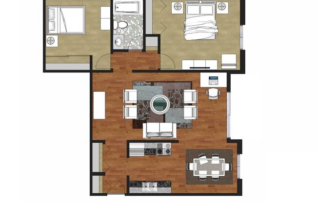 2 beds, 1 bath, 950 sqft, $1,379, Unit 3-102