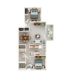 2 beds, 1 bath, $2,119