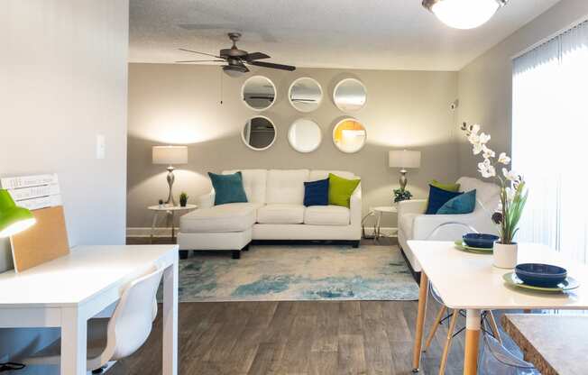 a living room and dining room with couches and a table at Granite Bay, Phoenix, Arizona, 85023