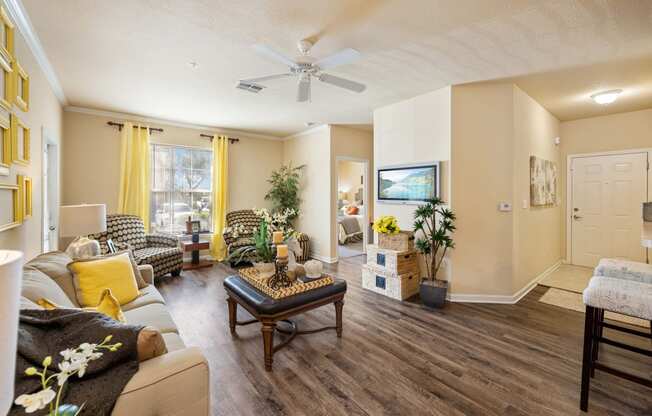 Living room with furniture and television