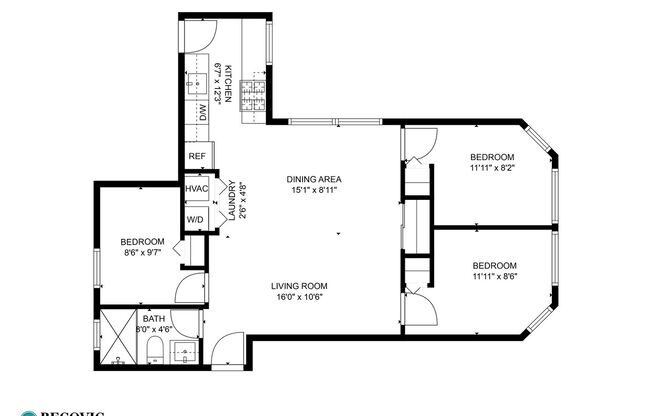 3 beds, 1 bath, 524 sqft, $2,300, Unit 1552.5-3G