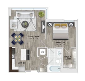 1 bed, 1 bath, 653 sqft, $2,290