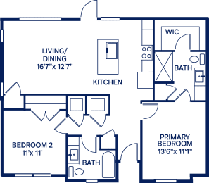 2 beds, 2 baths, 1,014 sqft, $2,540