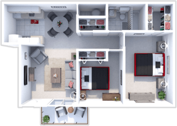 2 beds, 1 bath, 850 sqft, $875